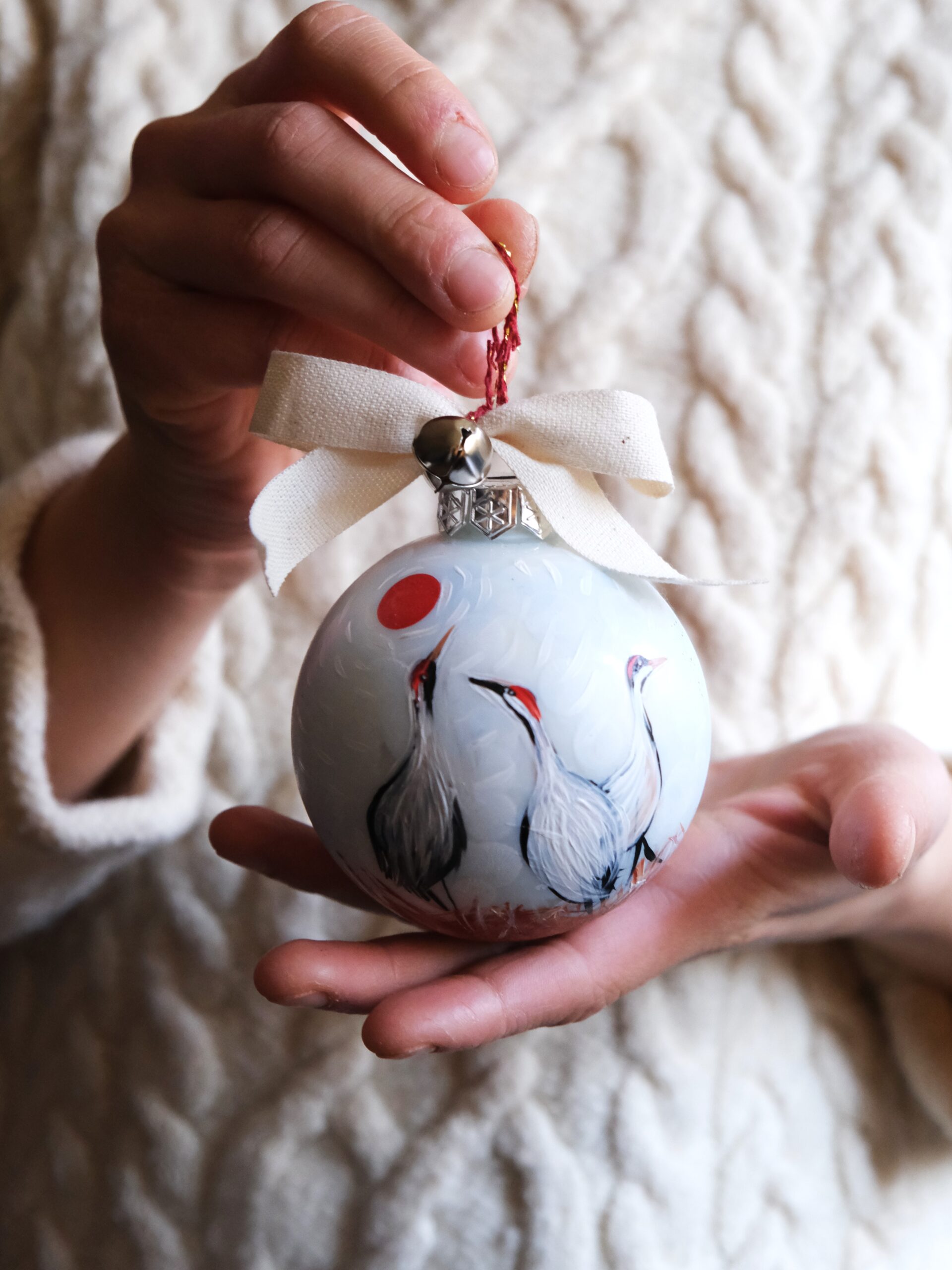 bombka ręcznie malowana ptaki