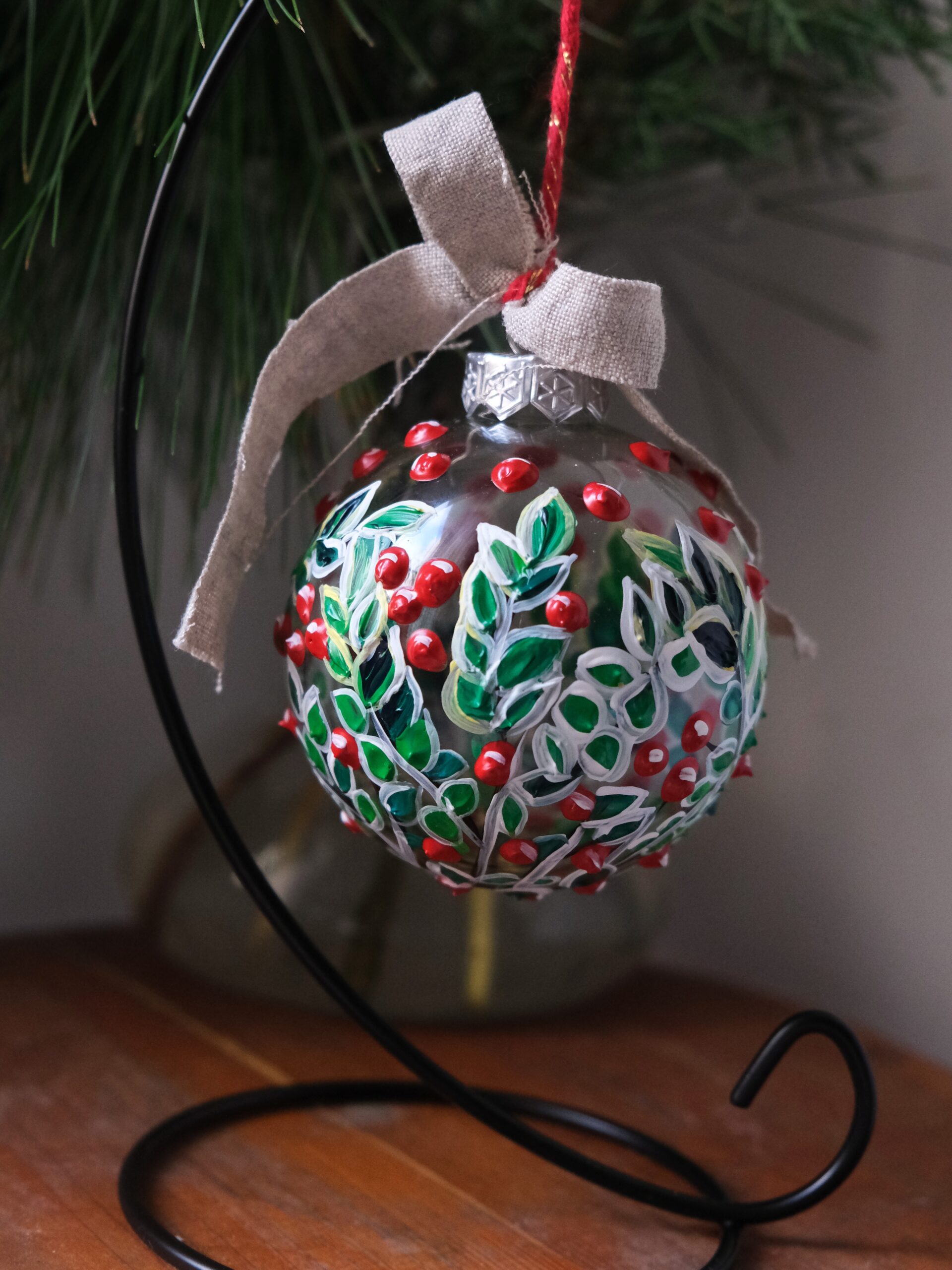 bombka fakturalna ręcznie malowana