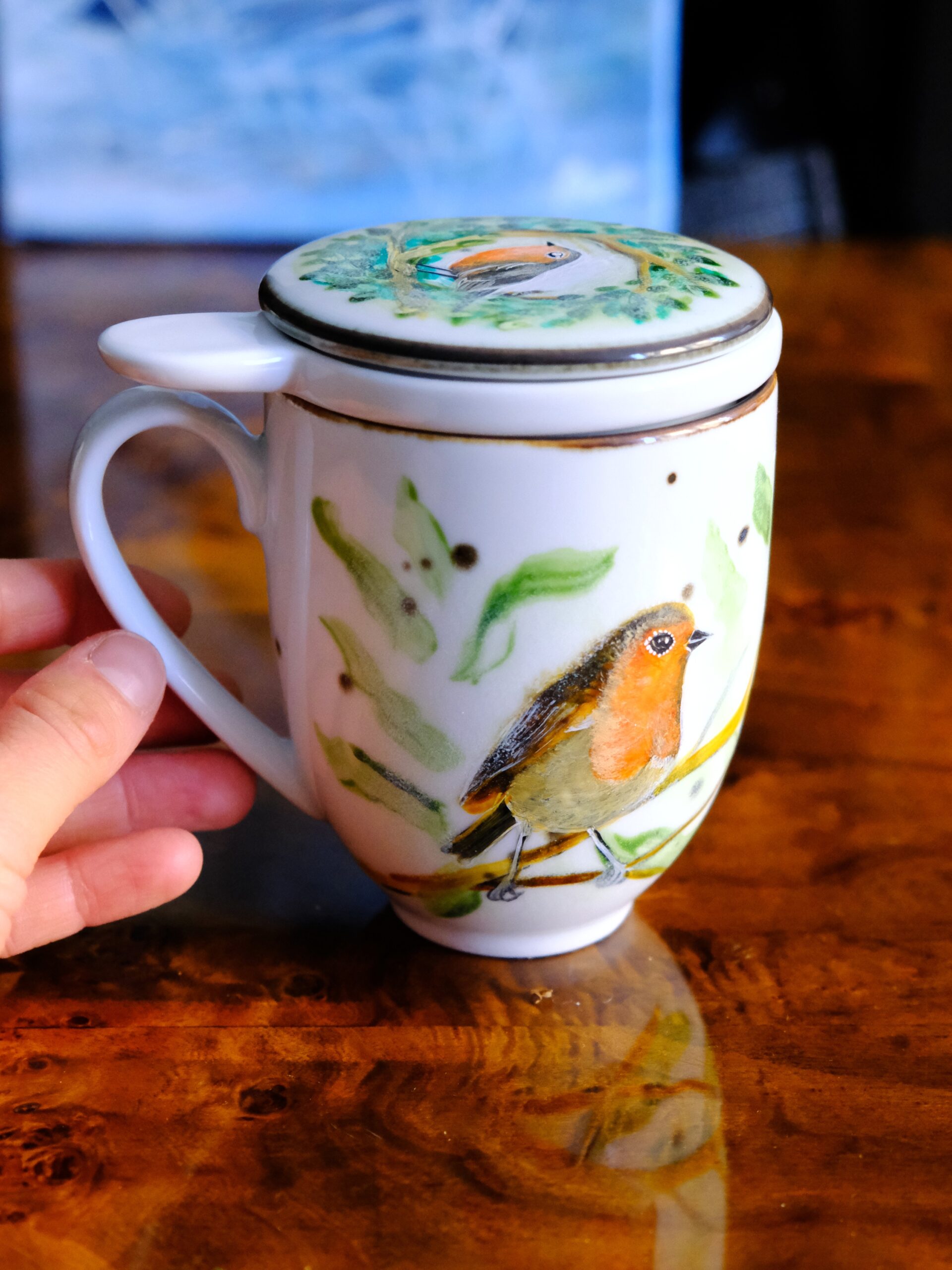 kubek z zaparzaczem rudzik